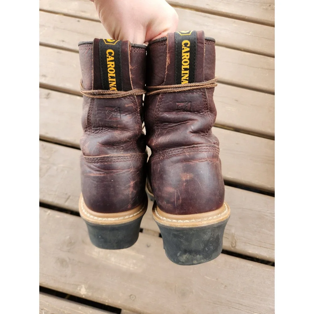 Carolina 1821 Logger Boots Dark Brown Leather Steel Toe Work Mens 11.5 2E Wide‎
